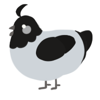 A mist and sable chicken with a head pattern