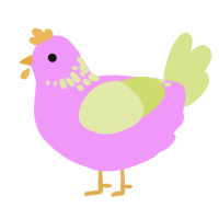 A lavender and lemon chicken with a neck-speckle pattern