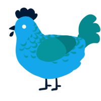 (unnamed), a sky and teal chicken with a half-lace pattern