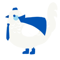 plate of milk, a white chicken with a half-lace pattern