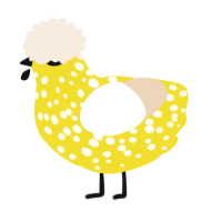 A yellow and cream chicken with a speckle pattern