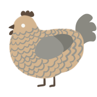 A beige and ash chicken with a lace pattern