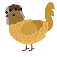 A honey and gold chicken with a lace pattern