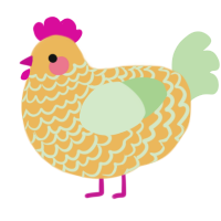 A honey and gluppy chicken with a lace pattern