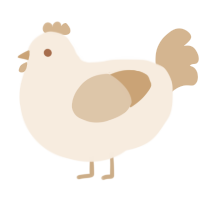 Latté, a cream and beige chicken