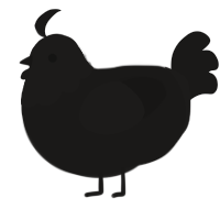 A sable chicken with a head pattern