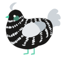 A sable and mist chicken with a bar pattern