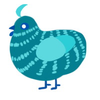 A sea and aqua chicken with a bar pattern