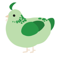 A gluppy and viridian chicken with a neck-speckle pattern
