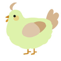 A apple and beige chicken
