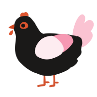 A sable and rose chicken