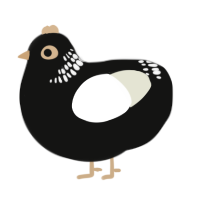 A black and white chicken with a neck-band pattern