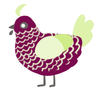 A wine and apple chicken with a lace pattern