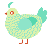 A apple and mint chicken with a lace pattern
