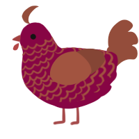 Cinnamon Stick, a maroon and russet chicken with a lace pattern