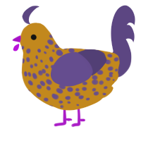 Kōkeʻe, a ochre and overcast chicken with a speckle pattern