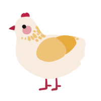 A cream and honey chicken with a neck-speckle pattern