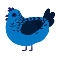 A sapphire and tumblr chicken with a half-lace pattern