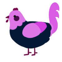 A tumblr and orchid chicken with a head pattern
