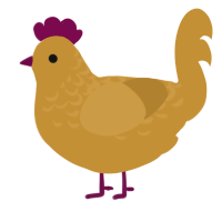 A gold chicken with a half-lace pattern