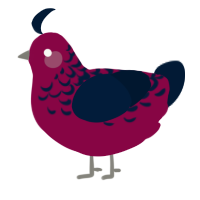 A maroon and tumblr chicken with a half-lace pattern