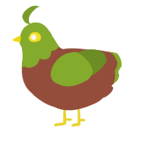 A russet and chartreuse chicken with a head pattern