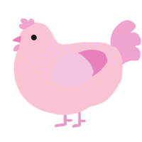 A rose and pink chicken with a half-lace pattern
