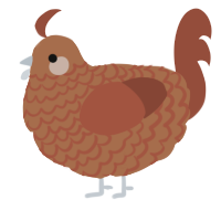 A brown and russet chicken with a lace pattern
