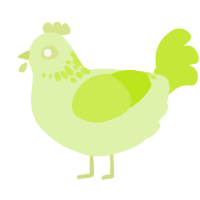A apple and lime chicken with a neck-speckle pattern