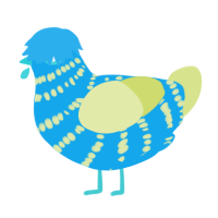 Fuhuhluhtoogan, a sky and lemon chicken with a bar pattern