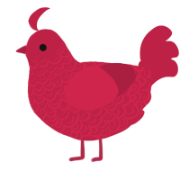 Cherry Waves, a crimson chicken with a double-lace pattern