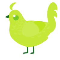 A lime chicken with a half-lace pattern