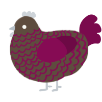 A bark and wine chicken with a lace pattern