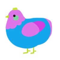 A sky and orchid chicken with a head pattern