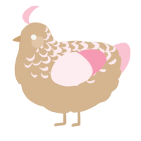A beige and rose chicken with a half-lace pattern