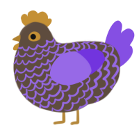 A bark and blurple chicken with a lace pattern