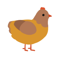 A orange and brown chicken with a head pattern