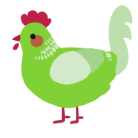 A grass and gluppy chicken with a neck-band pattern