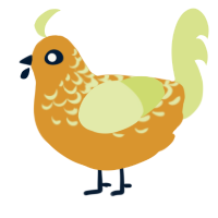 A orange and lemon chicken with a half-lace pattern