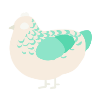 A cream and mint chicken with a half-lace pattern