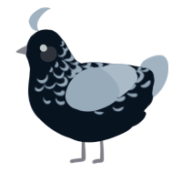 A cream and bark chicken with a half-lace pattern