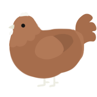 Arabica, a brown chicken with a head pattern