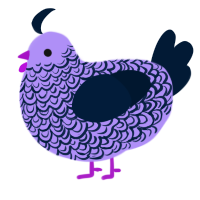 A lilac and tumblr chicken with a double-lace pattern