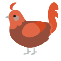 A russet and vermilion chicken with a head pattern