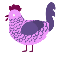 A lavender and overcast chicken with a lace pattern