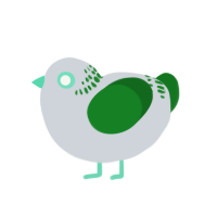 A mist and leaf chicken with a neck-band pattern