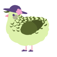 A apple and olive chicken with a half-lace pattern