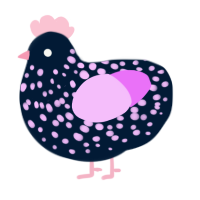 bonbon 1205, a tumblr and lavender chicken with a speckle pattern