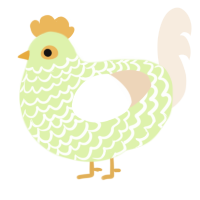 A apple and cream chicken with a lace pattern