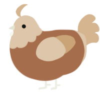 A brown and beige chicken with a head pattern